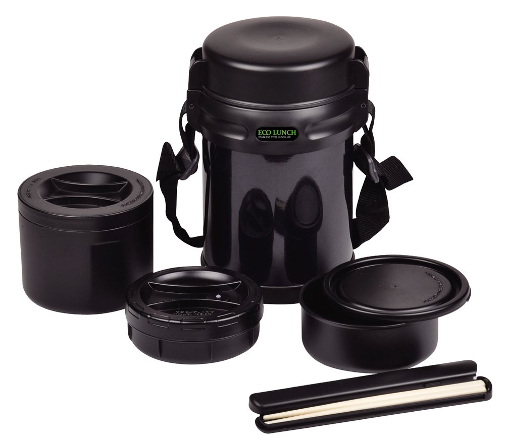 Premium Stainless Steel Thermal Lunch Box - 3 Cup (24oz) Double-Walled Vacuum Insulated Food Container - Eco-Friendly & Leak-Proof - Ideal for Office, School, Picnics & Travel - Pearl Metal HB-254 Model in Black
