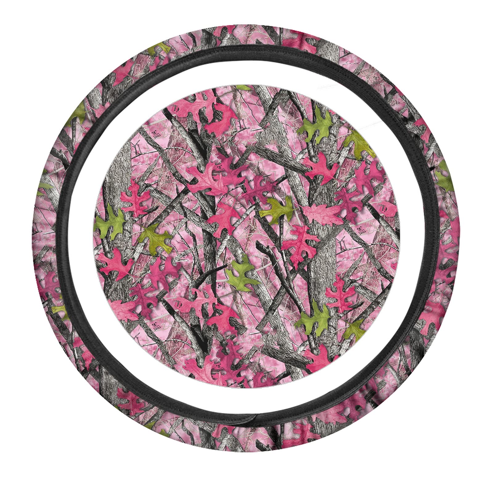 YSTARDREAM 15 Inch Universal Pink Camo Steering Wheel Cover - Non-Slip Car Wheel Protector for Women | Fits Auto, SUV, Truck & Van | Perfect for Daily Commute, Road Trips & Gift Giving