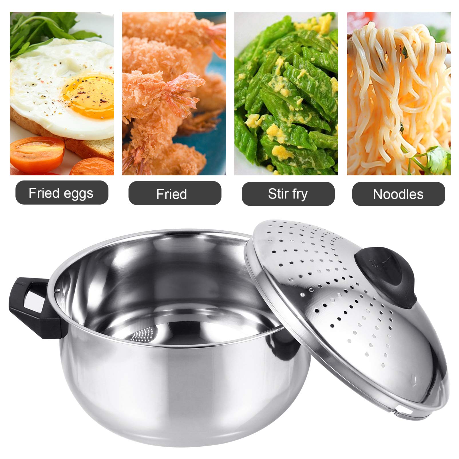 DOITOOL 8 Quart Stainless Steel Stock Pot with Lid - Heavy Duty Soup Pot, Pasta Pot, Steamer for Cooking, Boiling, Canning - Ideal for Home Kitchen, Restaurant & Catering Use