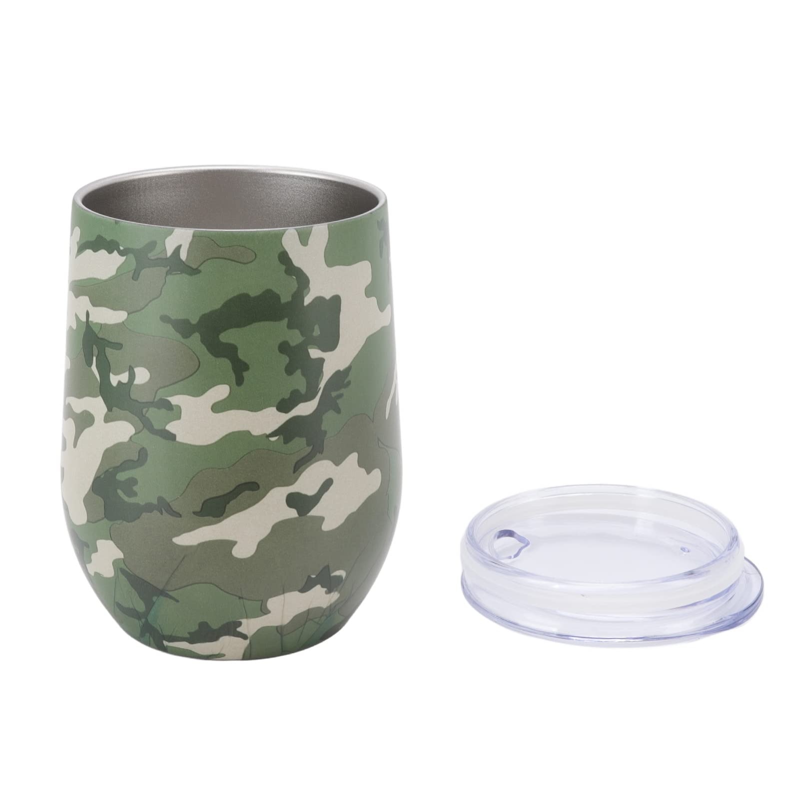 Stainless Steel Double Wall Wine Tumbler with Lid - Floral Design Insulated Wine Glass for Chilling White & Red Wine - Perfect for Home, Picnics, Camping & Outdoor Parties (Type B)