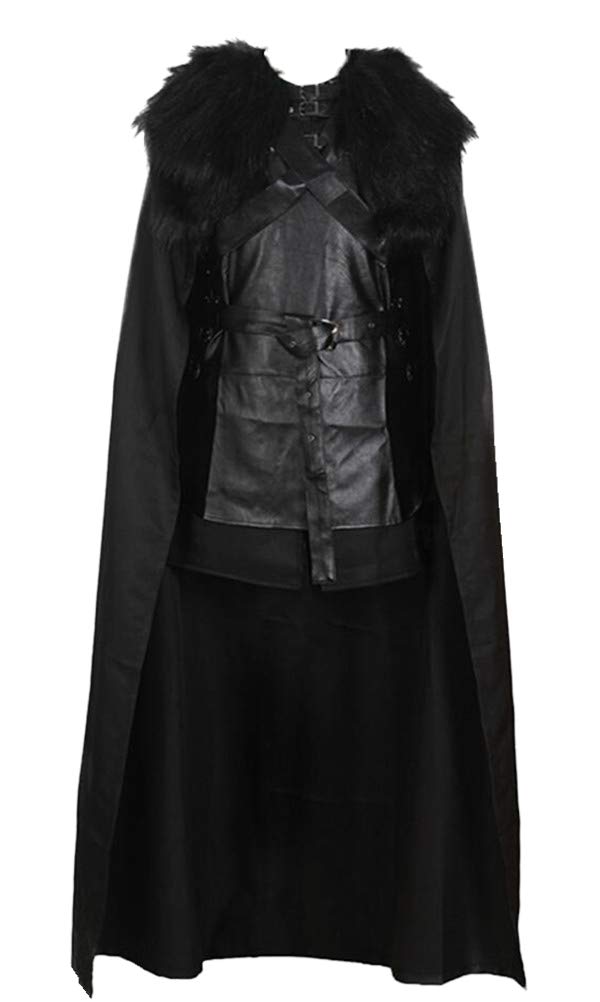 John Snow Costume for Men - Adult Game of Thrones Halloween Cosplay Outfit with Cloak & Sword - Perfect for Halloween Parties, Cosplay Events & Medieval Themed Gatherings