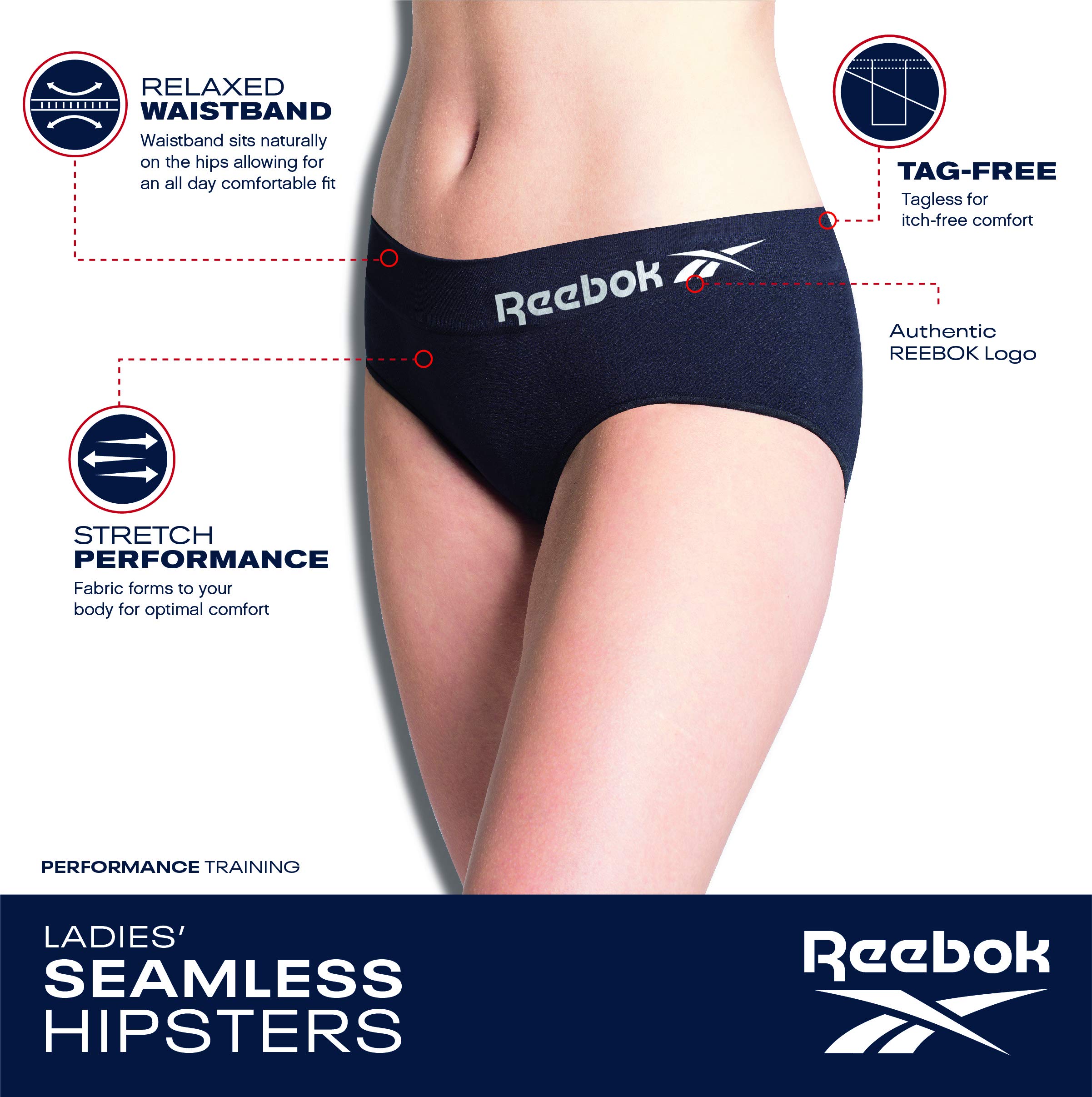 Reebok Women's Hipster Panties 5-Pack - Breathable Stretch Performance Underwear - Seamless Comfort Hipster Briefs for Women (S-XL) - Sharkskin/Dusty Pink/Black/Nude/Raspberry Pink - Perfect for Yoga, Gym & Everyday Wear