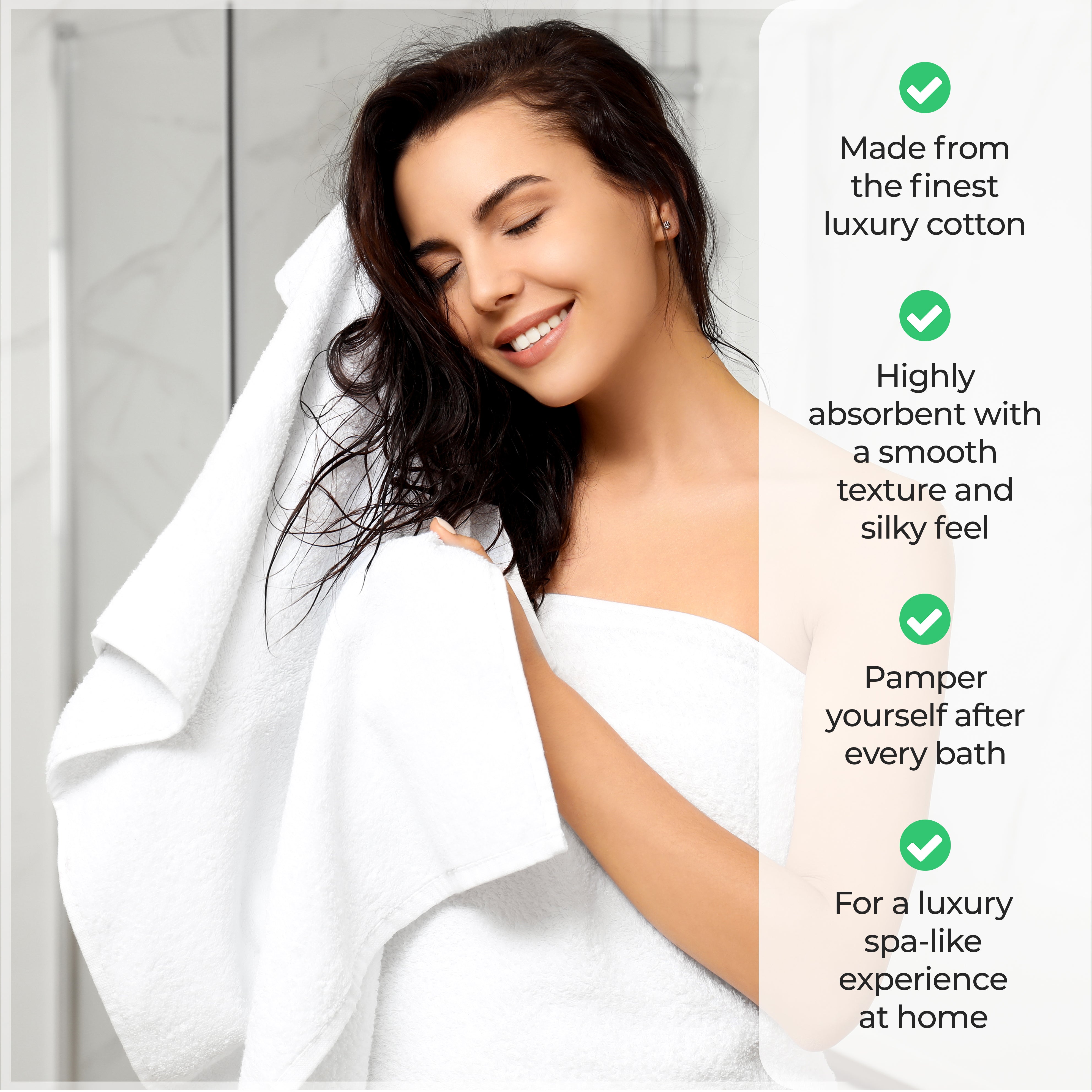 Premium Egyptian Giza Cotton Dobby 3-Piece Bath Towel Set - Ultra Absorbent, Soft & Luxurious for Spa, Bathroom, and Guest Use
