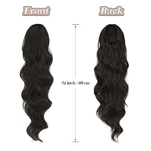 24 Inch Synthetic Drawstring Ponytail Hair Extension - Natural Look for Women | Perfect for Cosplay, Daily Wear & Special Occasions
