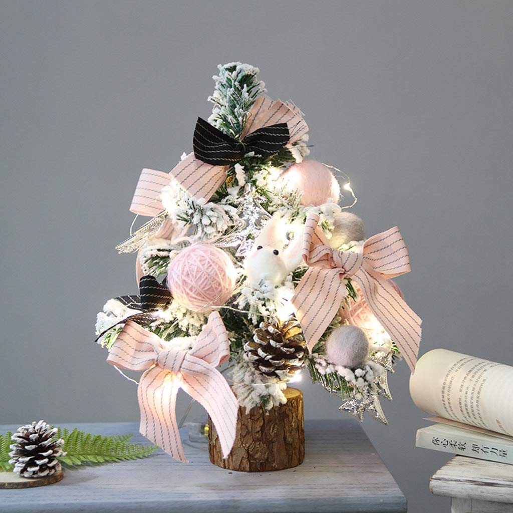 ZMDZA Mini Christmas Tree - Small Pine Desktop Decor for Holiday, Xmas Festival Home Ornaments (Style 1) | Perfect for Office Desk, Living Room, and Gift Giving