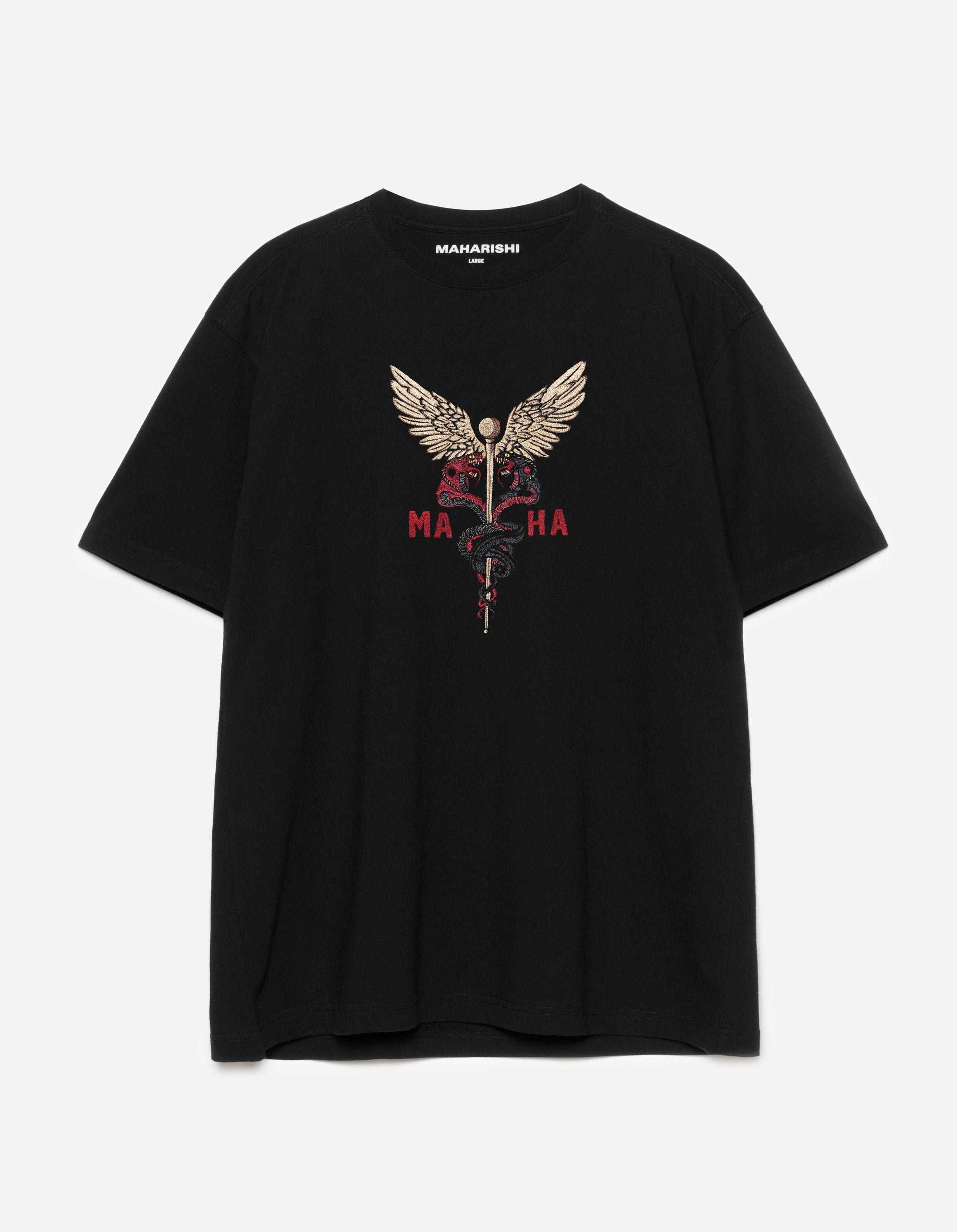 6012 Caduceus Monk Graphic T-Shirt - Black | Vintage Medical Symbol Tee for Men & Women | Perfect for Casual Wear, Gifts, and Medical Professionals
