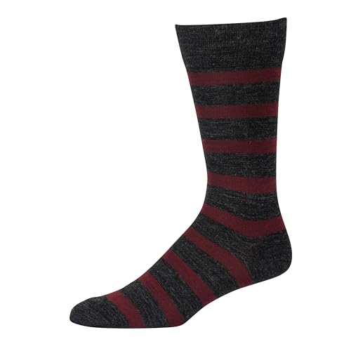 Charcoal With Burgundy Stripes