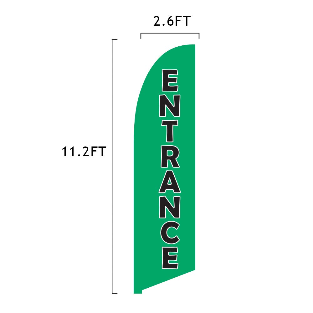 Vispronet 13.5ft Feather Flag Kit with Pole, Cross Base & Weight Bag - Durable Custom Printed Entrance Flags for Business Advertising, Storefronts & Sales Events (Made in USA) - Perfect for Grand Openings, Car Dealerships & Outdoor Promotions