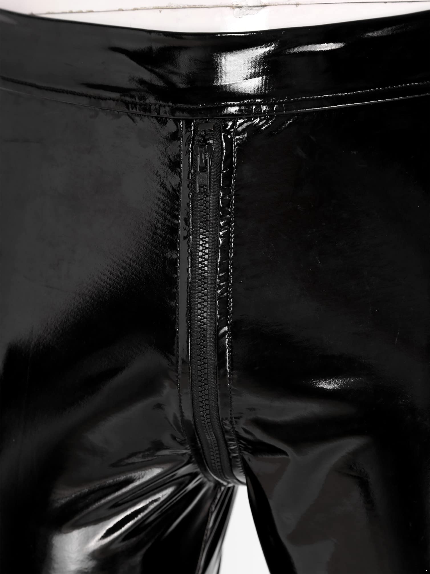 Men's Faux Leather Pants - Punk Rock 80s Style Tight Leggings, Gothic Motorcycle Biker Trousers for Concerts & Night Out | High Waisted Stretch Vegan Leather Pants for Men