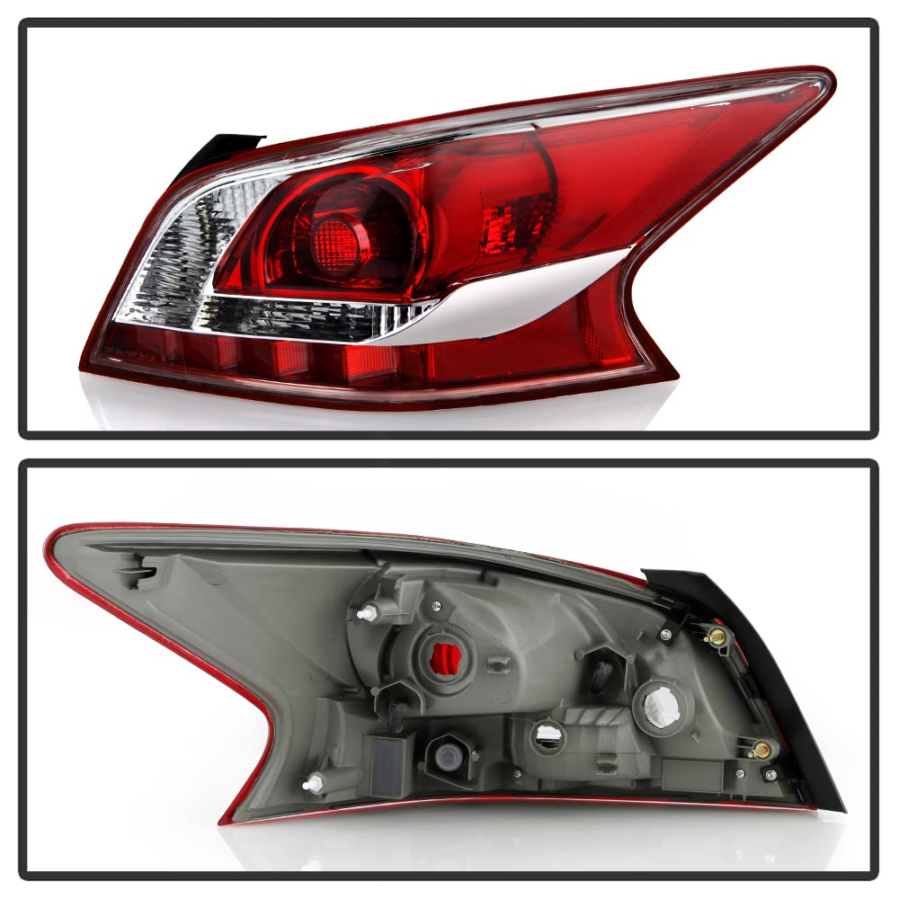ACANII - OEM Style Red Tail Lights Brake Lamps Pair for 2013-2015 Nissan Altima 4-Door Sedan - Left & Right Replacement - Perfect for Night Driving & Enhanced Safety