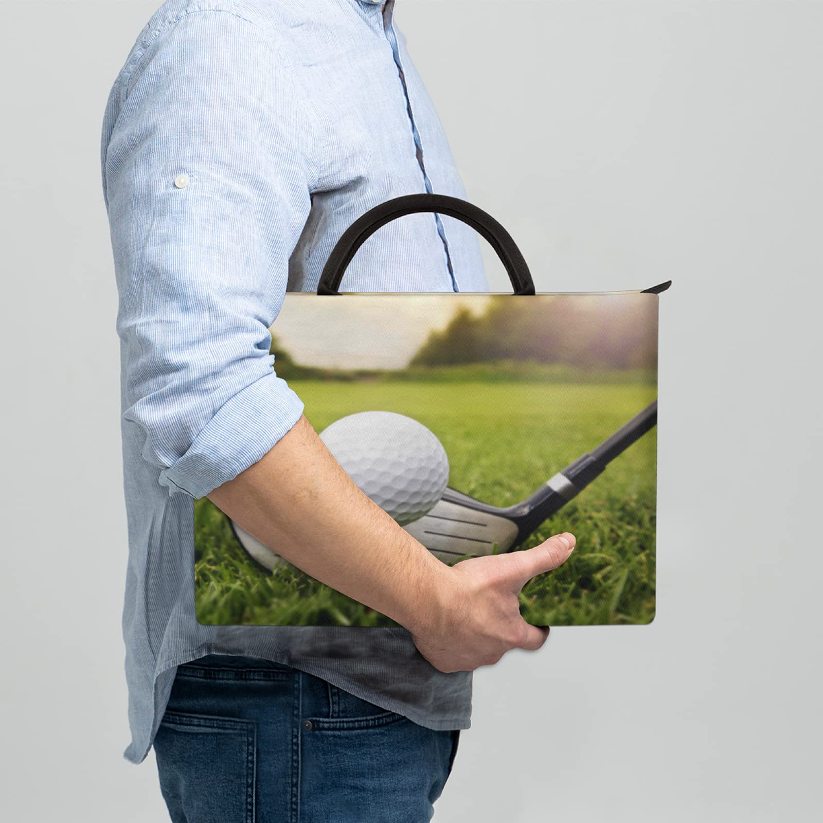 Premium 12/13 Inch Golf-Themed Laptop Sleeve Case - Slim Protective Cover with Handle for MacBook & Notebook Computers - Ideal for Golf Enthusiasts, Office Work, Travel & Business Meetings