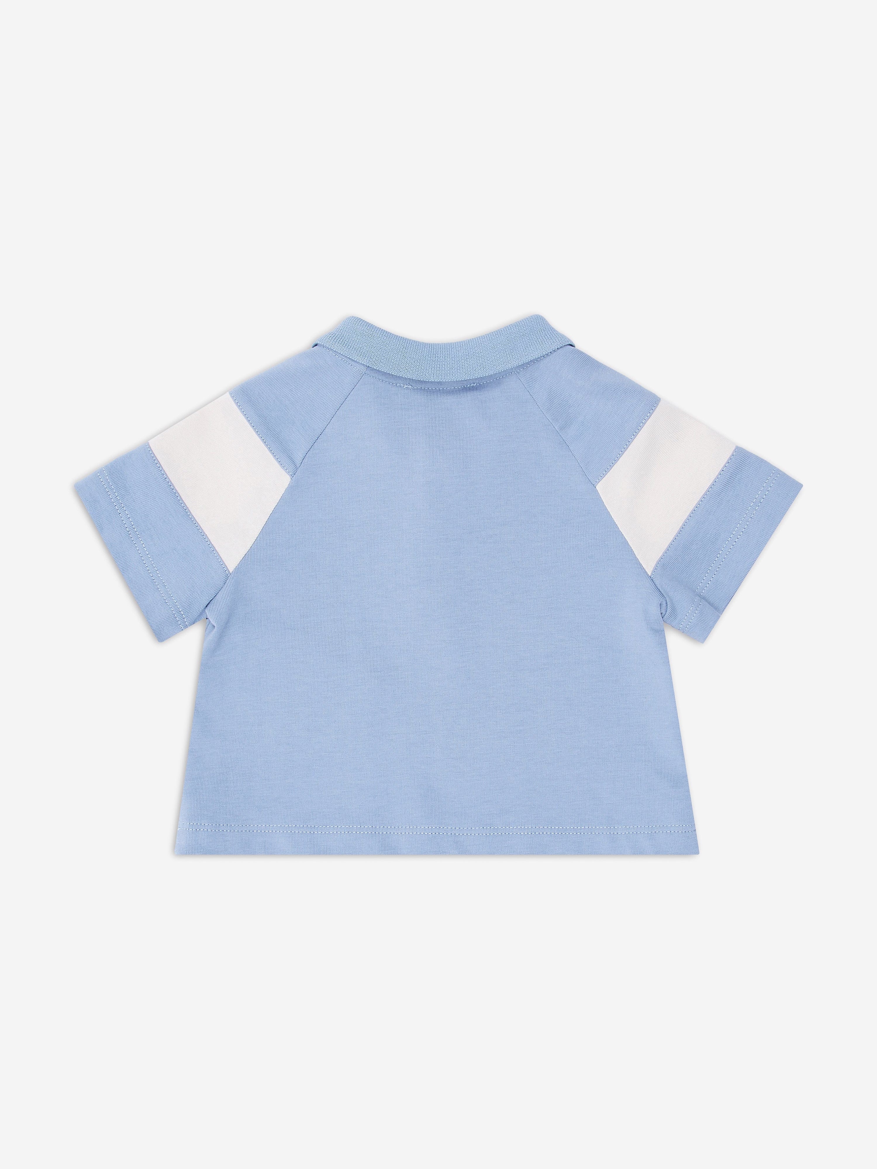 Blue Colorblock Baby Boys T-Shirt - Soft Cotton Short Sleeve Tee for Toddlers | Perfect for Playdates, Daycare & Family Outings