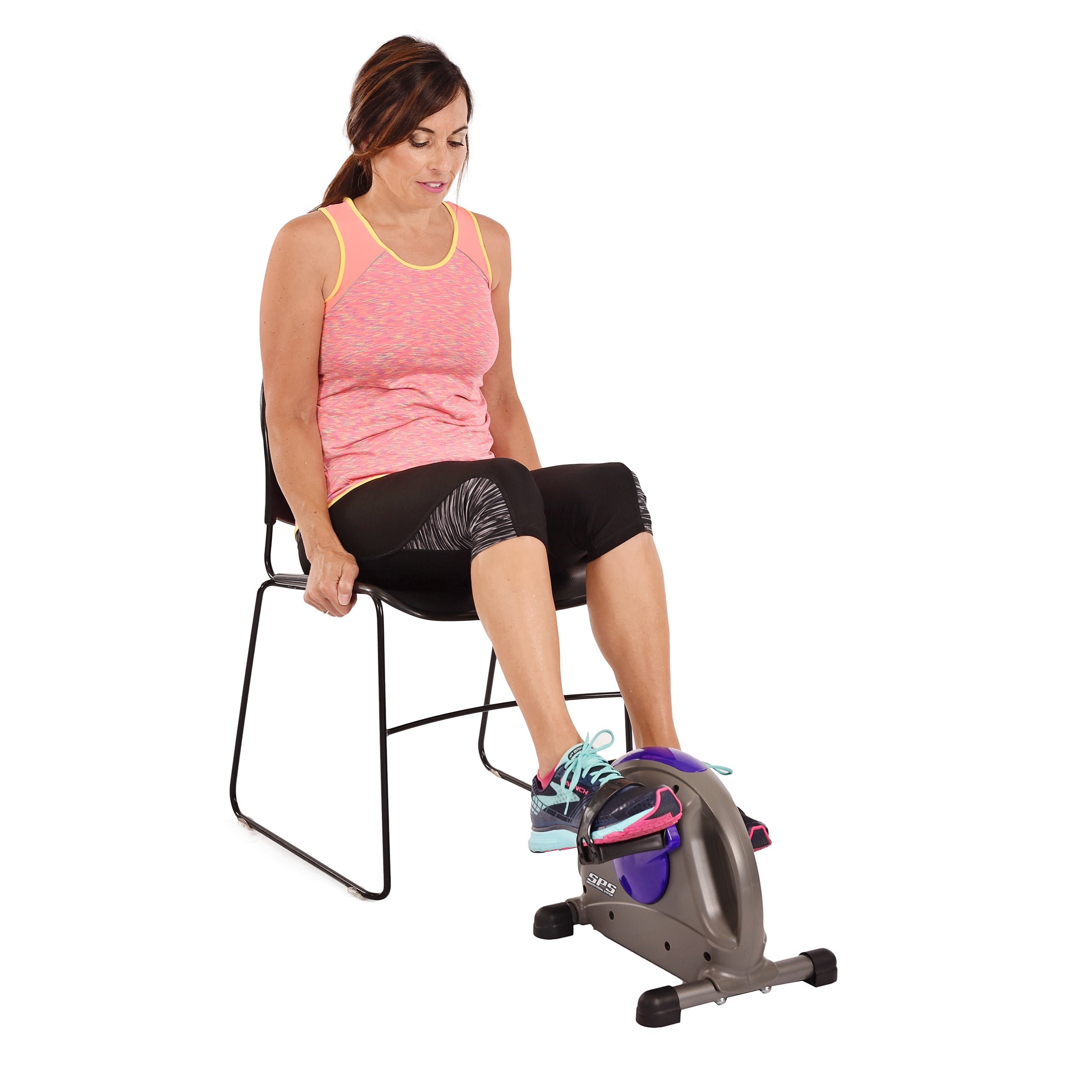 Stamina Mini Exercise Bike with Smooth Pedal System - Portable Under Desk Pedal Exerciser for Home & Office Workouts, Purple - Perfect for Fitness, Rehab & Sedentary Lifestyle