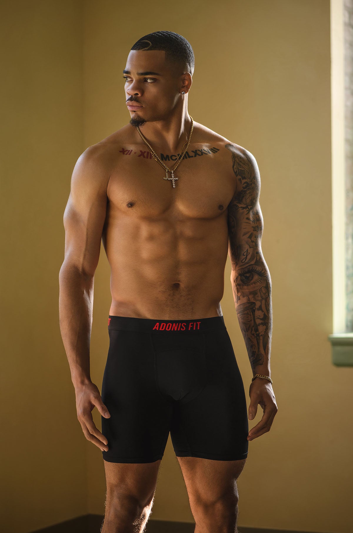 Adonis Fit Performance Long Black Boxer Briefs for Men - Moisture Wicking, Breathable Underwear for Workout, Running & Everyday Comfort