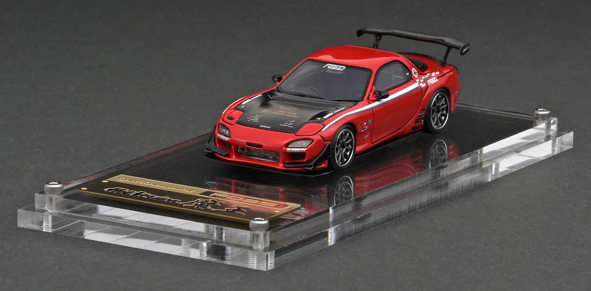 1:64 Scale Mazda RX-7 FD3S FEED Red Diecast Model Car - Perfect for Collectors, Racing Enthusiasts & Display Showcase