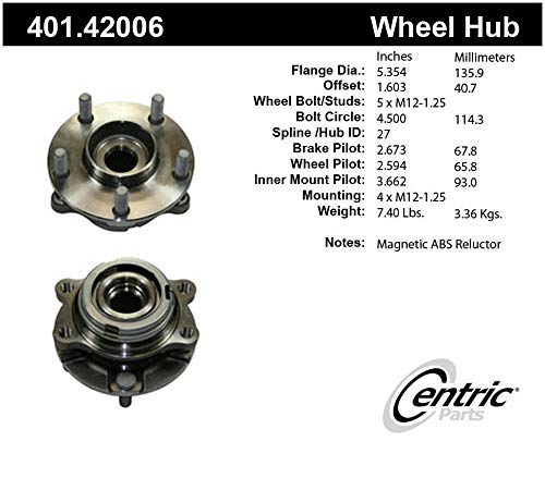 Centric 401.42006 Front Wheel Bearing Kit - Replacement for Cars & Trucks - Durable & Precision Fit - Perfect for DIY Auto Repair & Maintenance