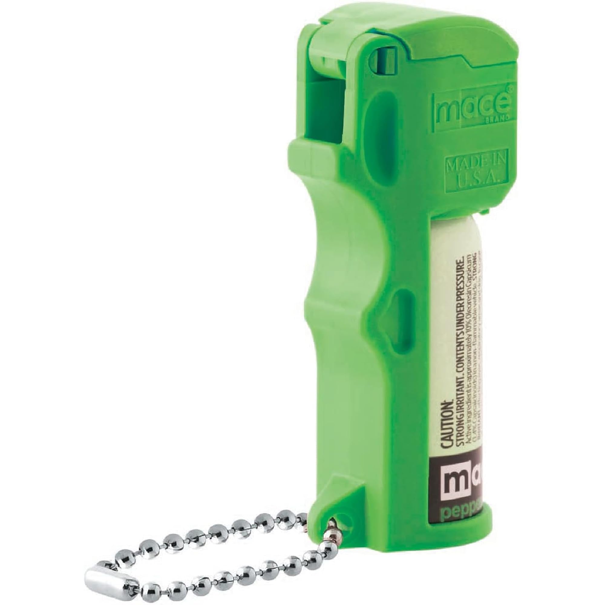 Mace Brand Pocket Pepper Spray (Neon Green) – 10’ Powerful Self Defense Spray with Flip Top Safety Cap & UV Dye – Compact, Accurate Protection for Jogging, Hiking & Night Safety