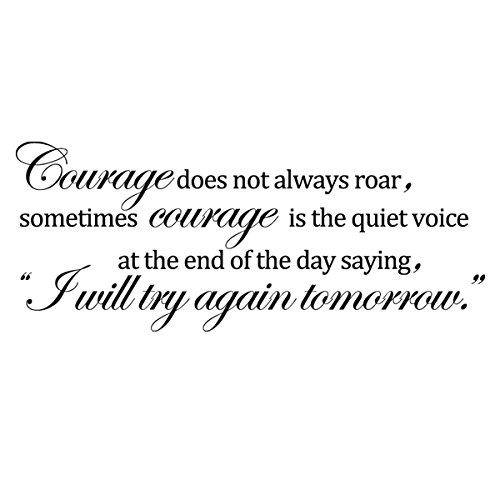 Inspirational Vinyl Wall Decal - 'I Will Try Again Tomorrow' Motivational Quote Sticker, Home Office Decor, Brown | Perfect for Bedroom, Living Room & Workspace