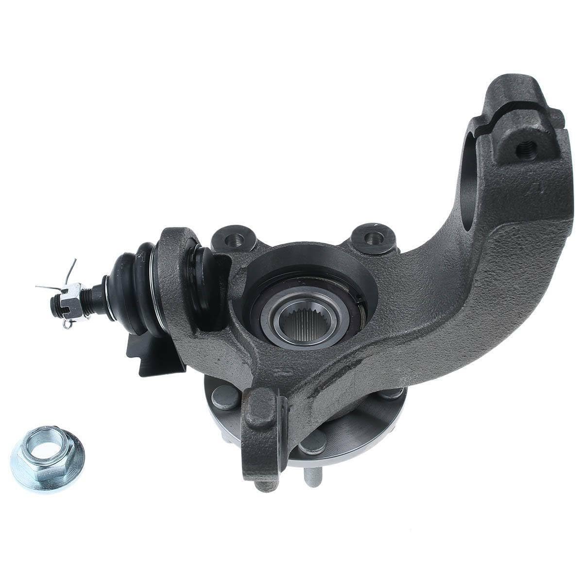 Front Steering Knuckle & Wheel Bearing Hub Assembly Compatible with 2011-2013 Ford Transit Connect - Replaces 698-467, 698-466, LK013, LK014 - Perfect for Suspension Repair & Wheel Alignment
