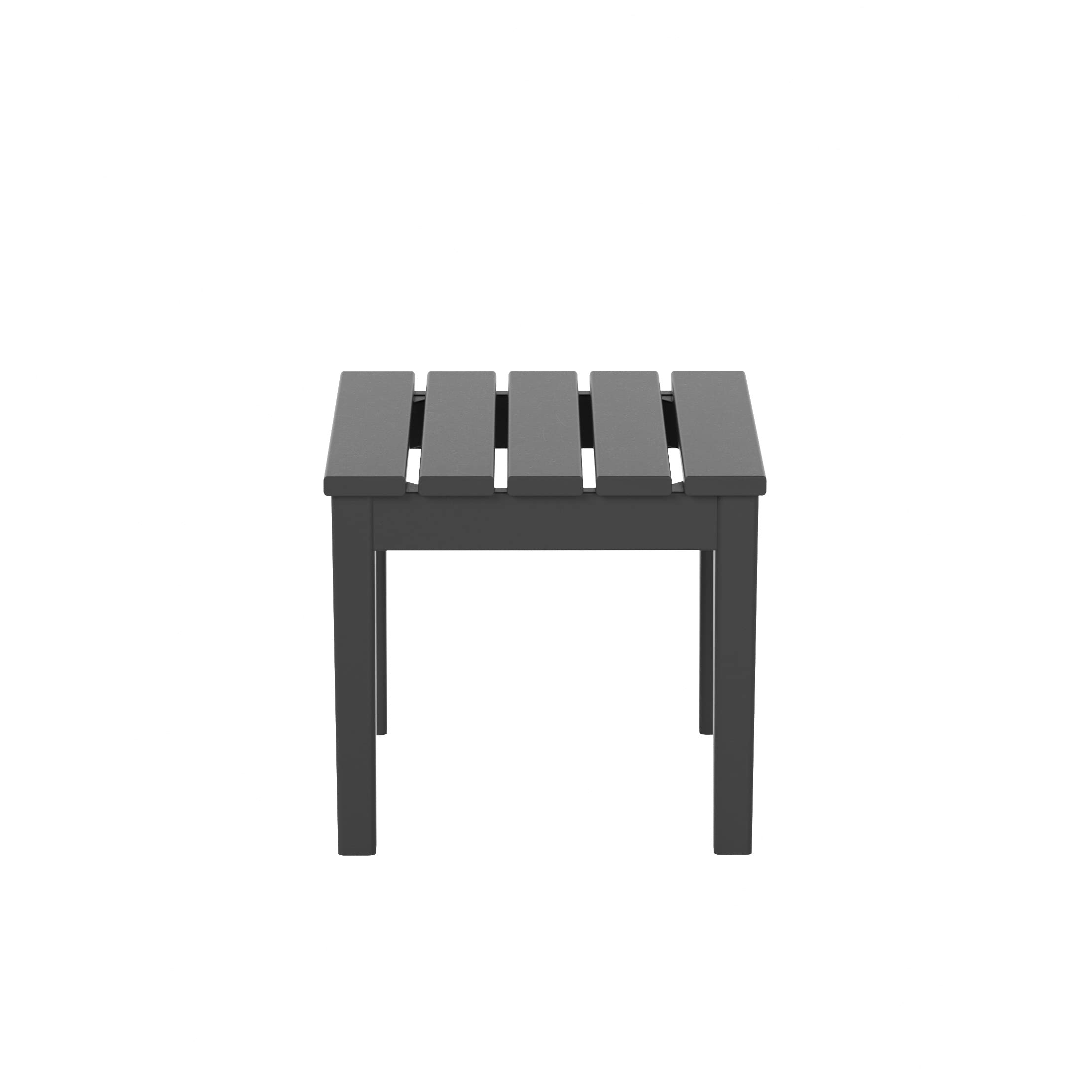Weather-Resistant Small Outdoor Side Table - Square Patio End Table & Coffee Table for Indoor, Porch, Balcony, Garden, Poolside & Deck Use - Durable Gray Conversation Table for Outdoor Entertaining & Relaxation