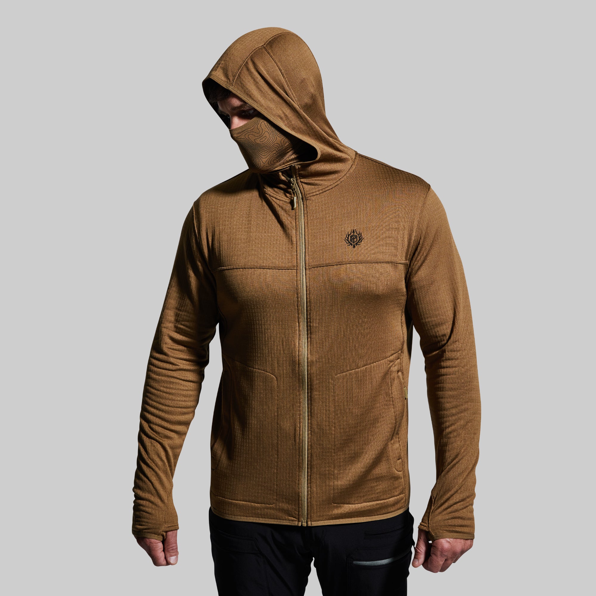 Men's Quiver Full Zip Hoodie - Coyote Brown Color | Lightweight Fleece Jacket for Outdoor Activities, Hiking & Casual Wear