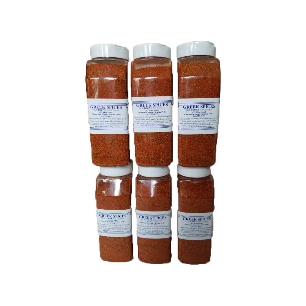 Authentic Greek Spices Old Towne - 6 Large Jars for Mediterranean Cooking | Perfect for Greek Dishes, Grilling & Seasoning