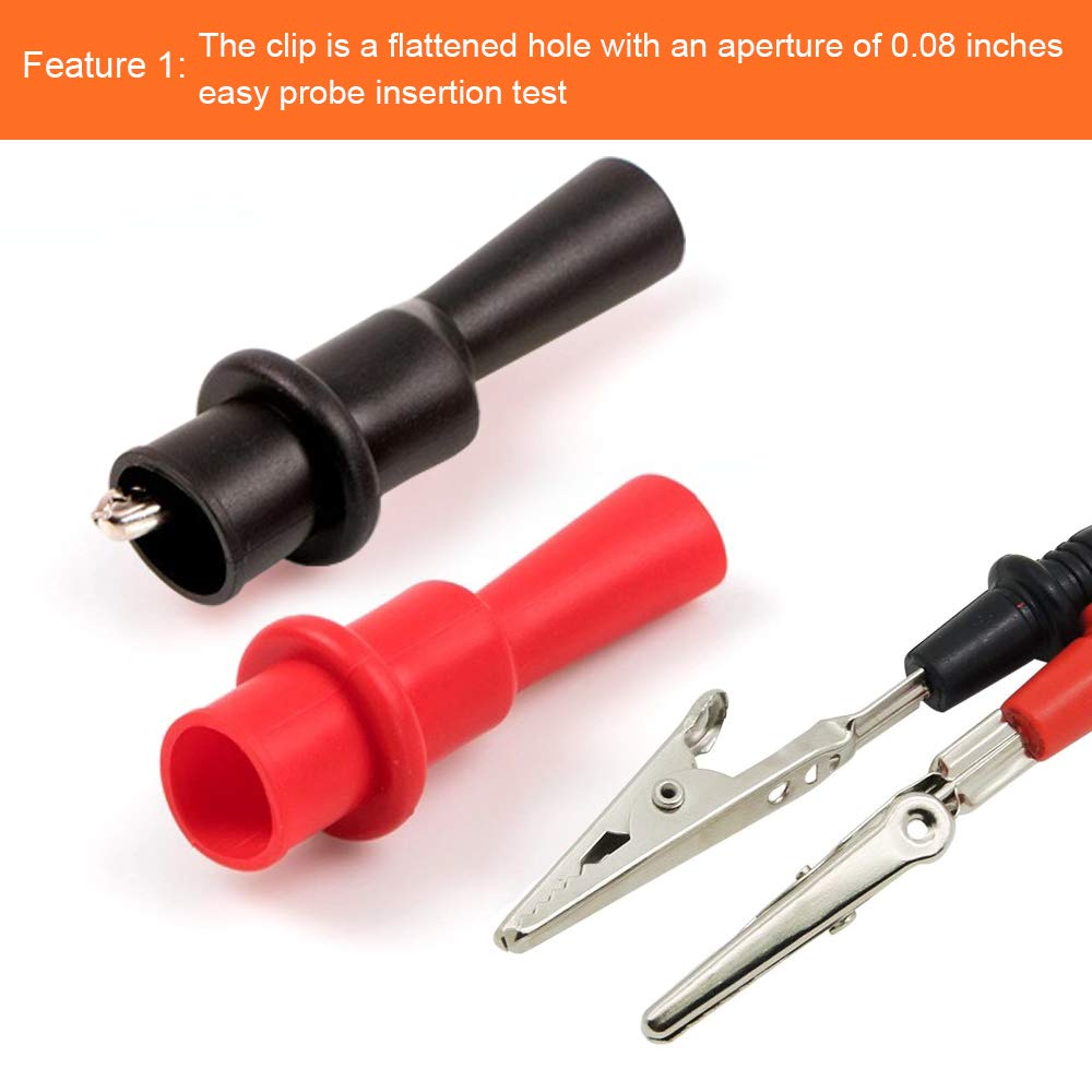 4PCS 1000V 10A Heavy Duty Silicone Alligator Clips Test Leads with Banana Plugs - Professional Electrical Testing Probes for Circuit Testing, Wiring & Automotive Diagnostics - Perfect for Electronics Lab, DIY Projects, Home Repair & Car Maintenance