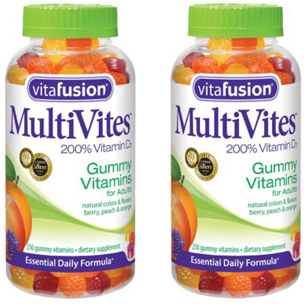 VitaFusion MultiVites Gummy Vitamins for Adults - 2 Bottles (250 Gummies Each) - Delicious Daily Multivitamin Supplement for Energy & Immune Support - Perfect for Busy Professionals & Active Lifestyles