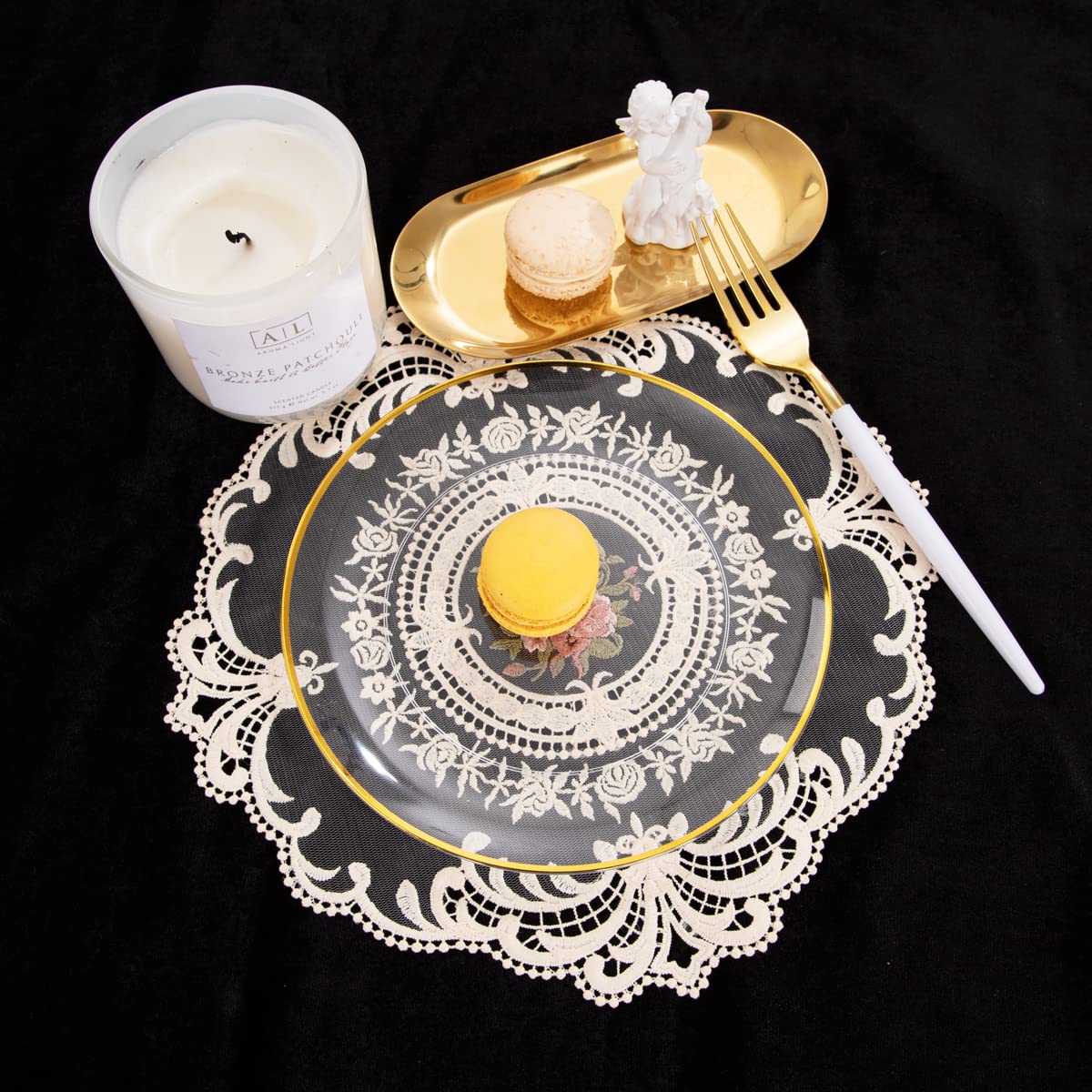 96-Piece Gold Plastic Dessert Plates Set - 48 Disposable 7.5