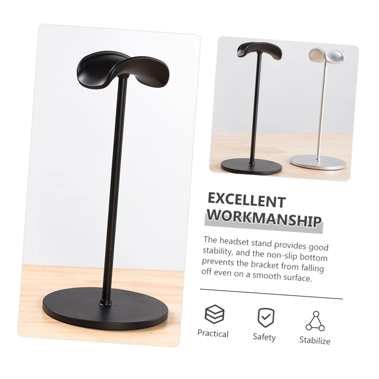 IMIKEYA 4-Pack Gaming Headset Stand - Adjustable Headphone Holder for Desk, Earphone Hanger Rack - Perfect for Gamers, Streamers & Office Use