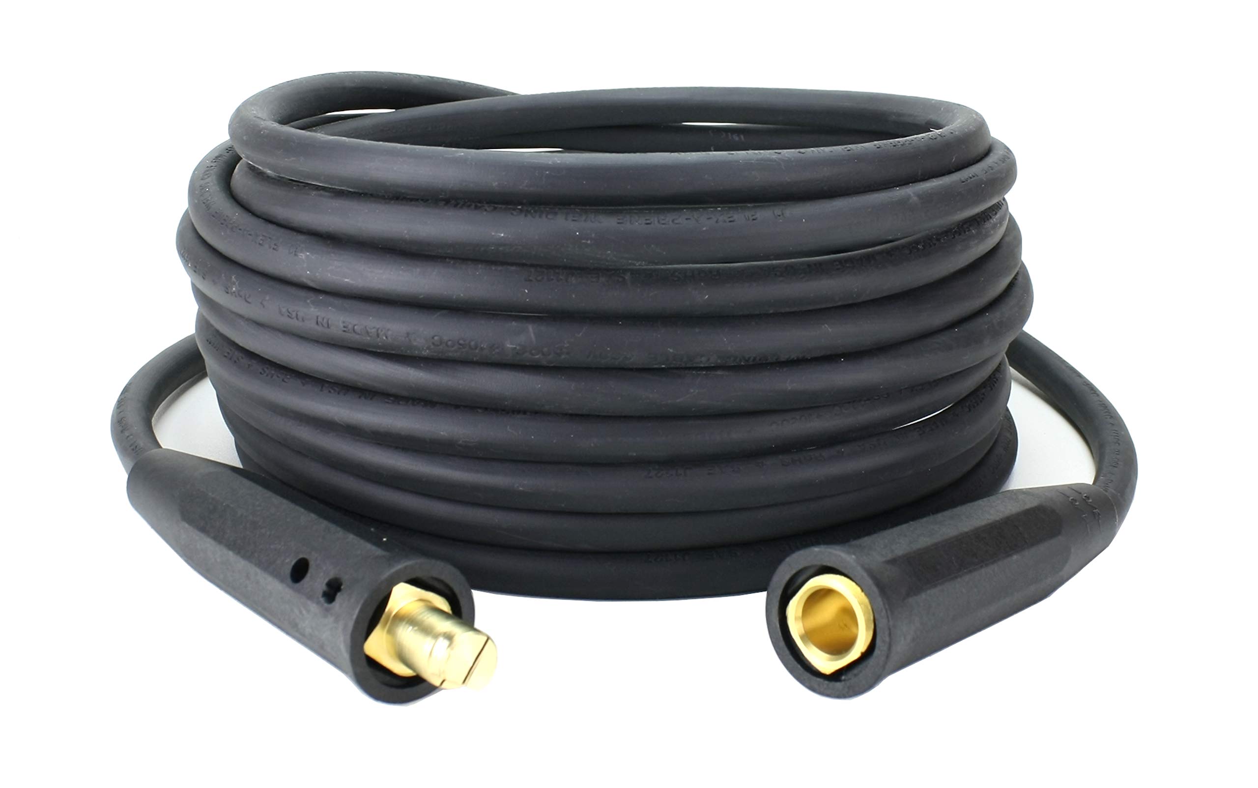 SÜA® 200 Amp Welding Lead Extension Cable - 50 Feet #2 AWG 100% Copper with LC40 Male/Female Connectors - Heavy Duty for MIG, TIG, ARC Welding Machines - Perfect for Construction Sites, Auto Repair Shops & DIY Projects