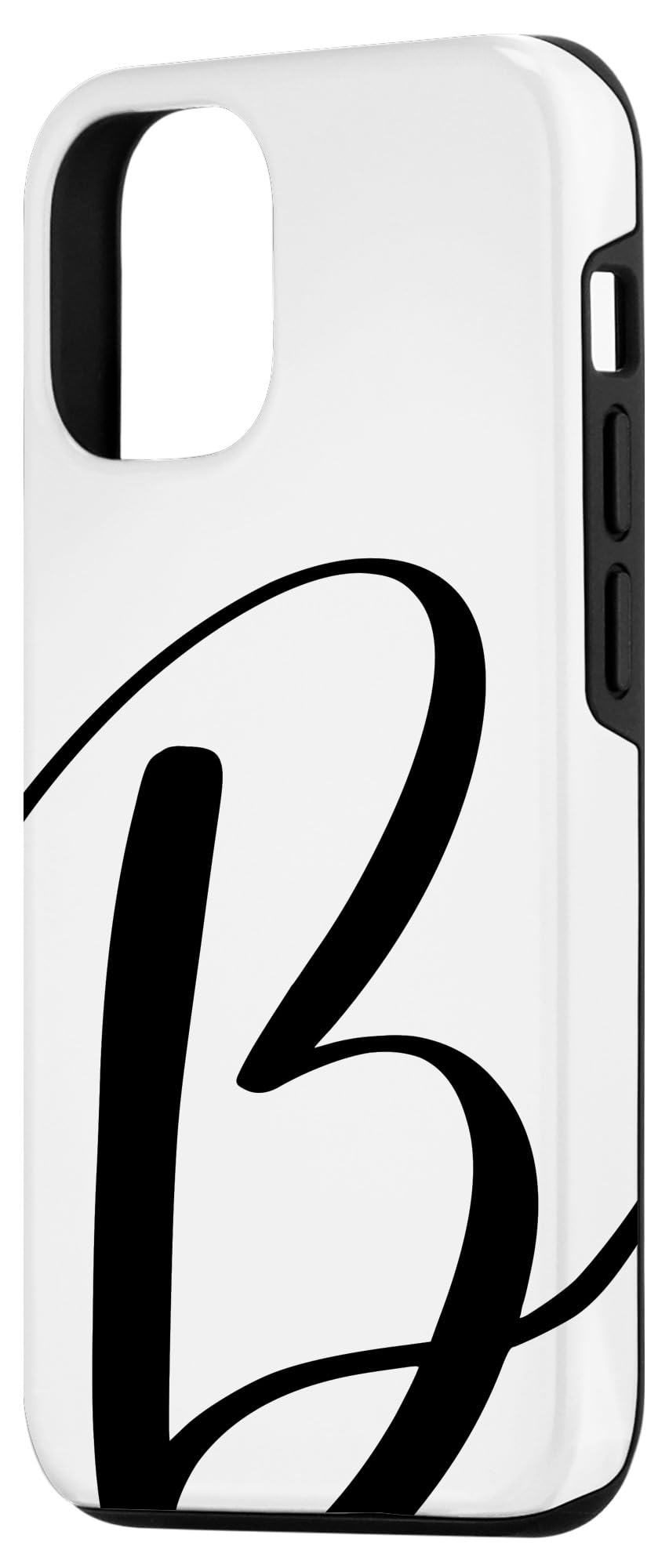 iPhone 12/12 Pro Monogram Letter B Phone Case - Black & White Initial Protective Cover | Perfect for Everyday Use, Gifts & Personal Style