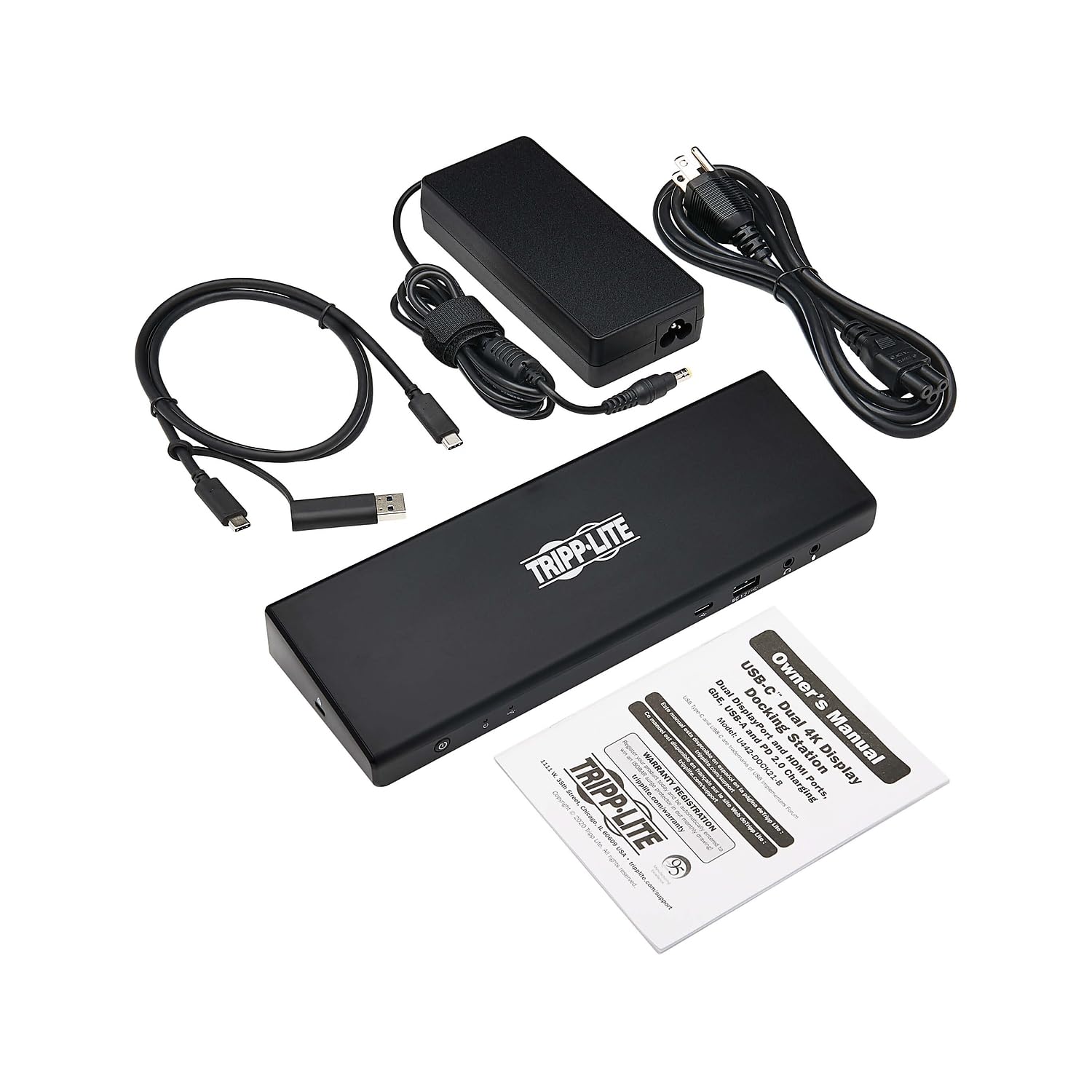 Tripp Lite 14-Port USB-C Docking Station with Dual 5K/4K Display, 85W PD Charging, USB 3.2 Hub - Ideal for Home Office & Multi-Monitor Workstations (U442-DOCK21-B)