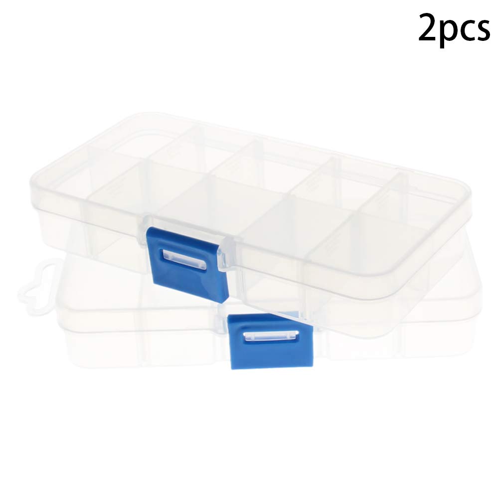 Utoolmart 2-Piece Plastic Tool Organizer Box - Translucent Hardware Storage for Screws, Nuts, Bolts, Nails, Beads & Jewelry (5.1