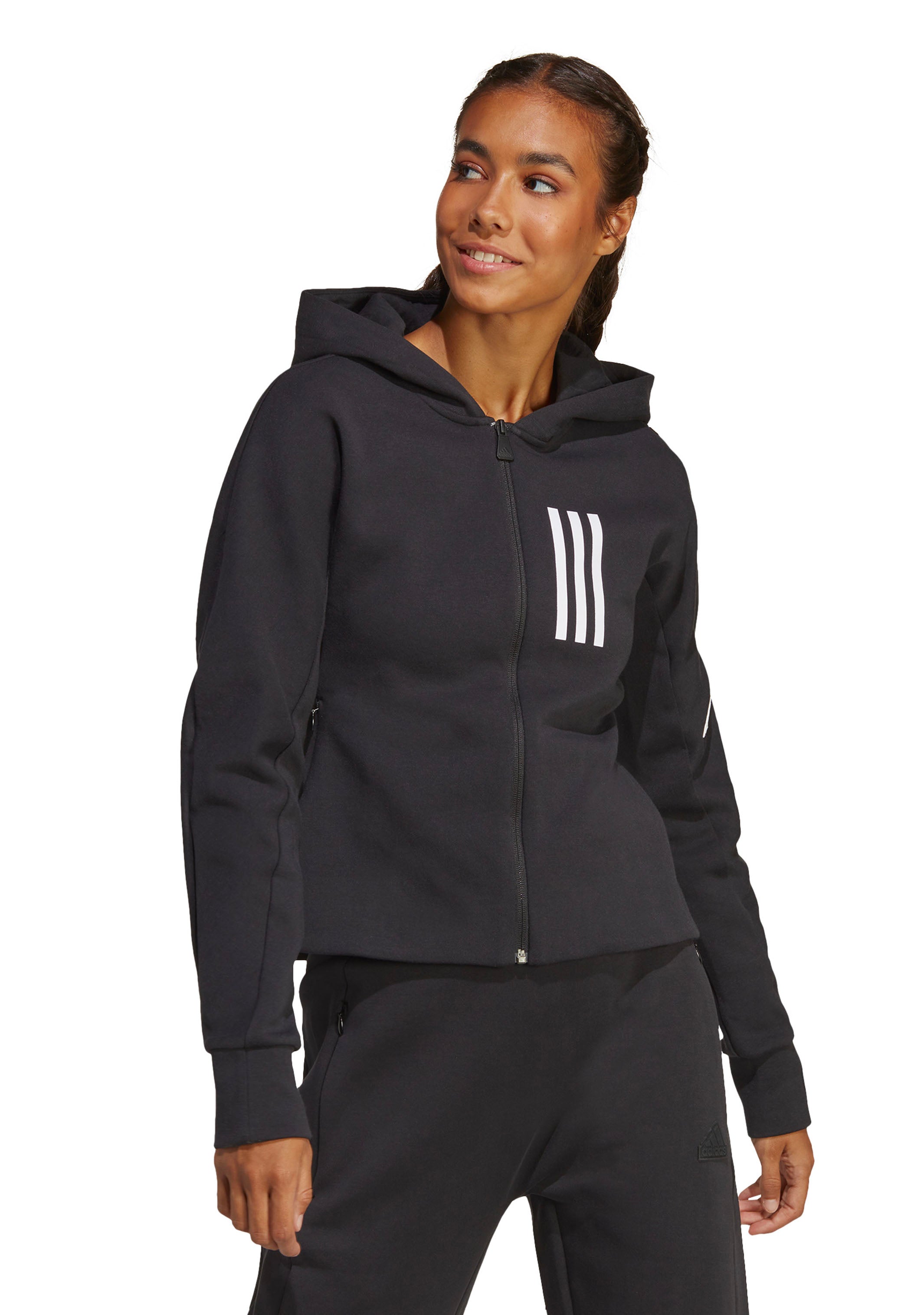 Adidas Women's Mission Victory Slim Fit Full Zip Hoodie - Lightweight Athletic Jacket for Running, Gym & Casual Wear