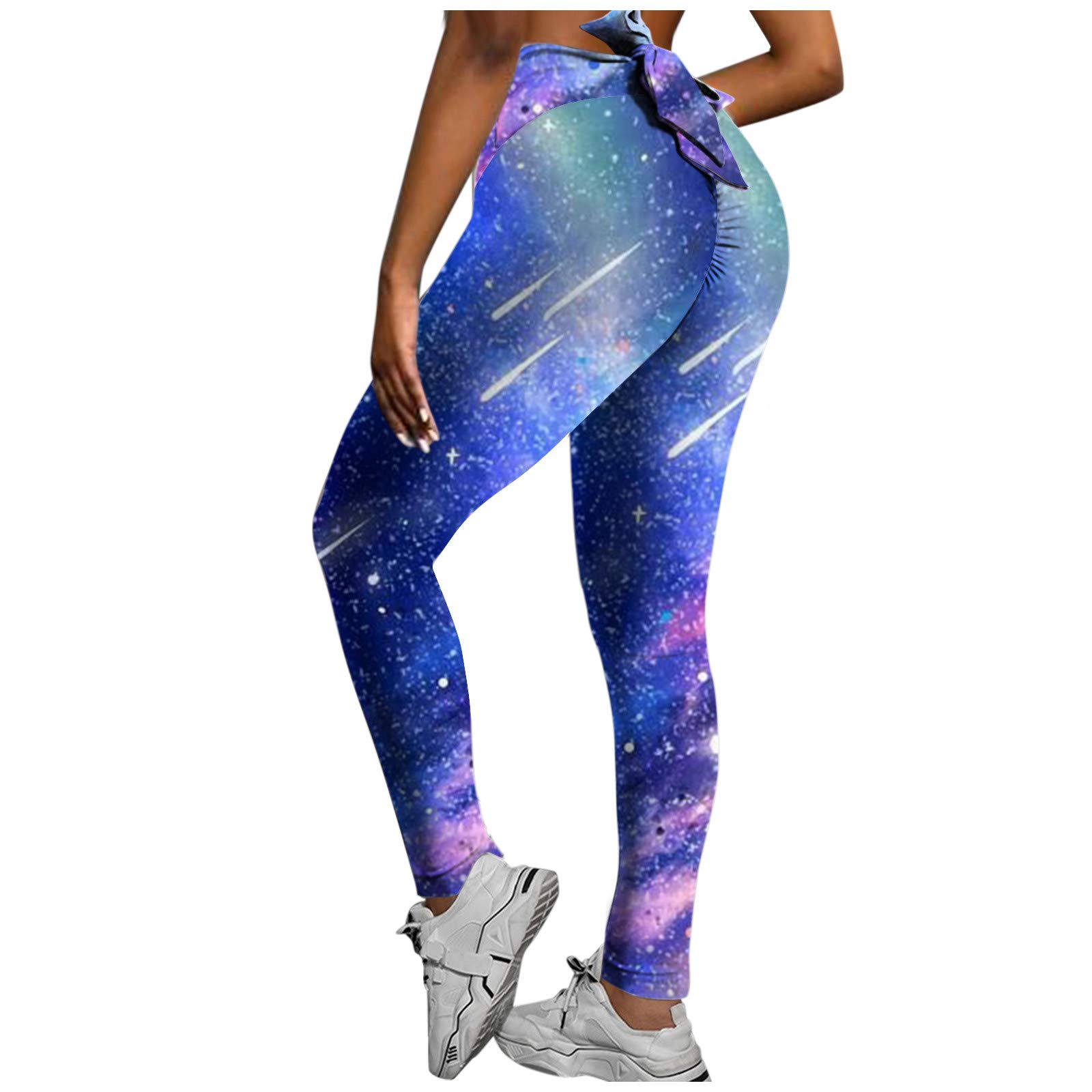 Homlpope Women's High Waisted Workout Leggings - Summer & Fall Yoga Pants with Graphic Design - Comfortable Sports Tights for Running, Gym & Casual Wear