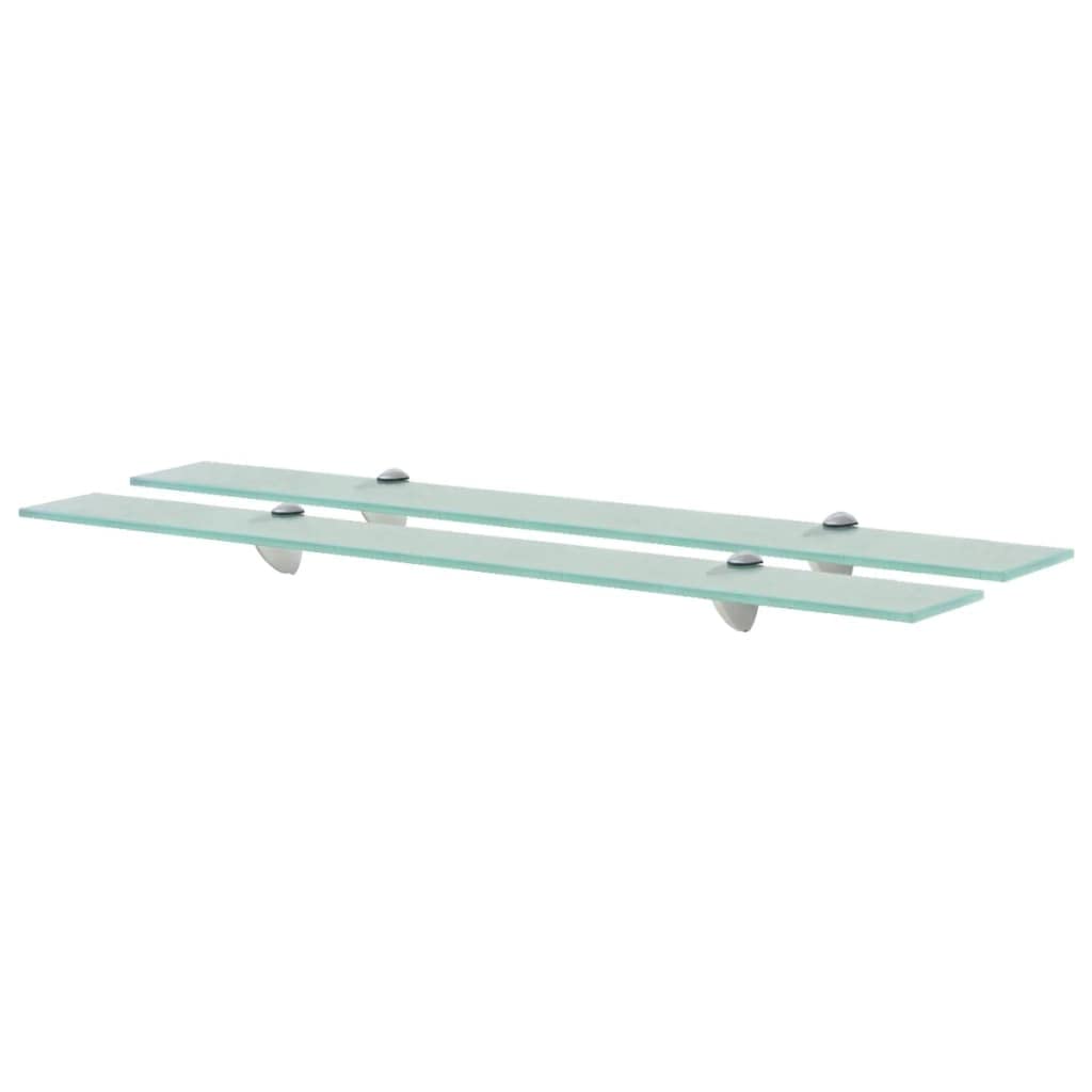 2 Pack Floating Shelves - Modern Cloud Square Wall Shelf for Bathroom, Living Room, Bedroom & Kitchen Decor - Easy to Assemble Glass Display Shelves (31.5