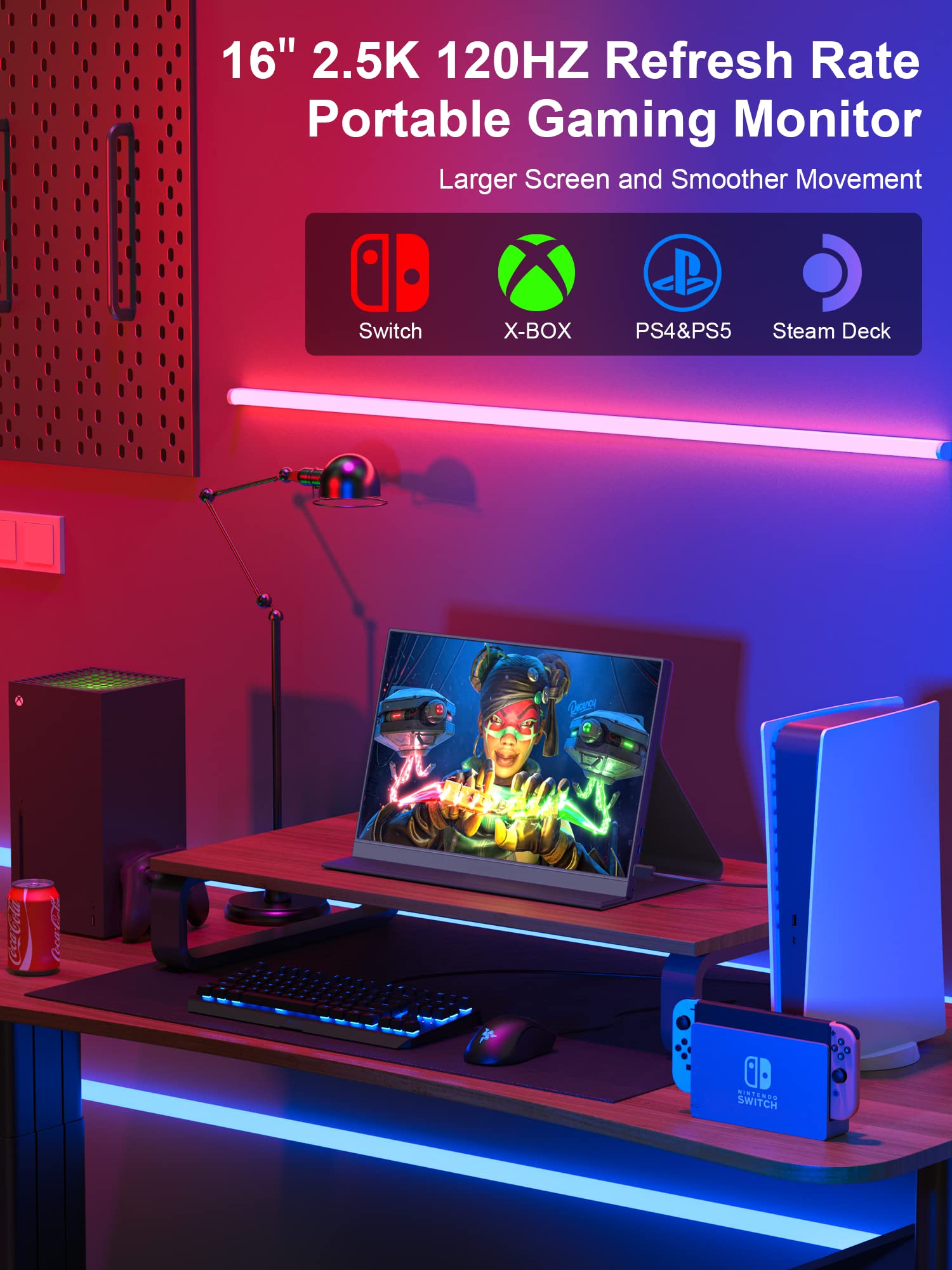 2.5K 120Hz Portable Gaming Monitor - 16