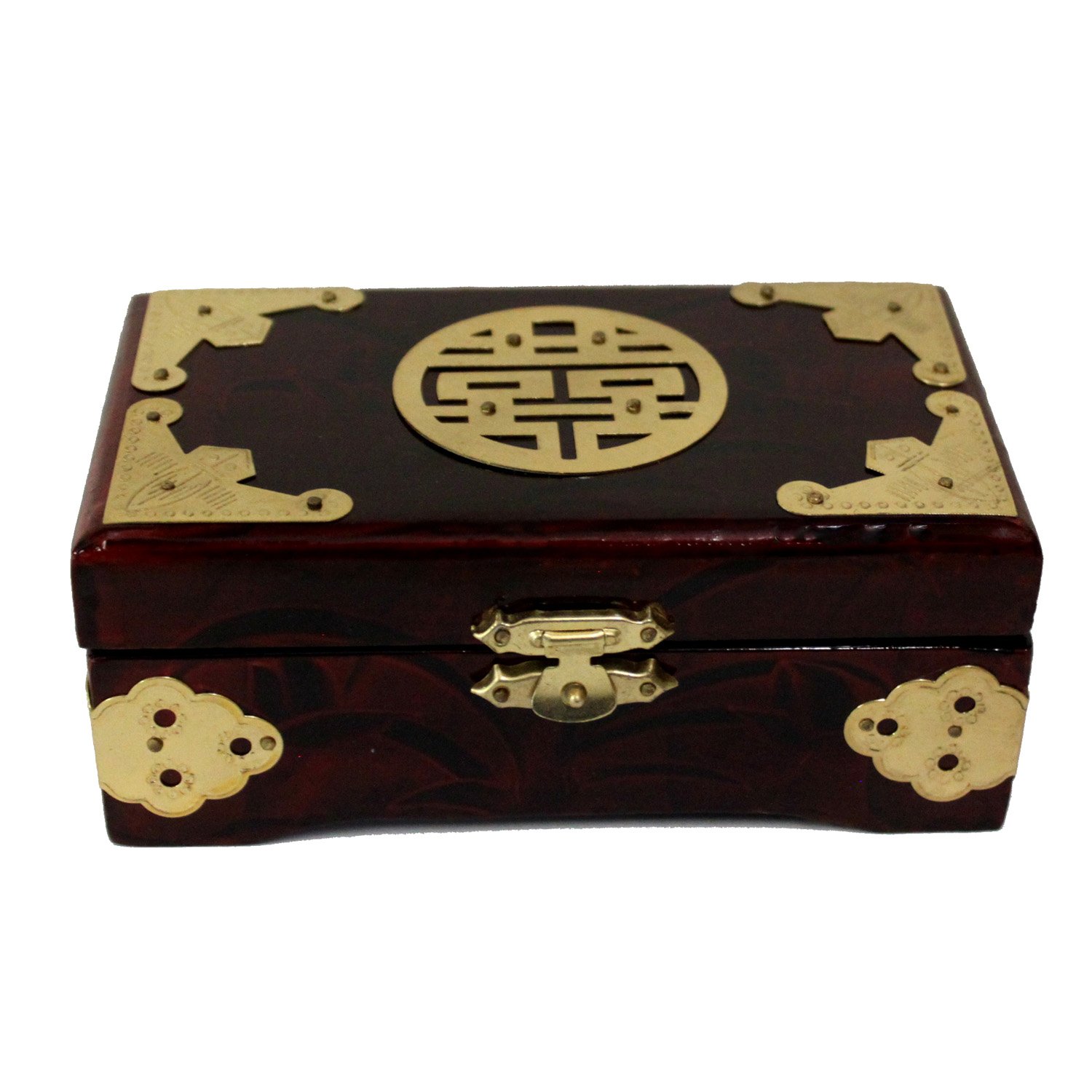 Asian Zing Rosewood Jewelry Box - Handcrafted Wooden Jewelry Organizer with Mirror | Perfect for Gift, Travel & Home Decor (Rosewood Jewelry Case)
