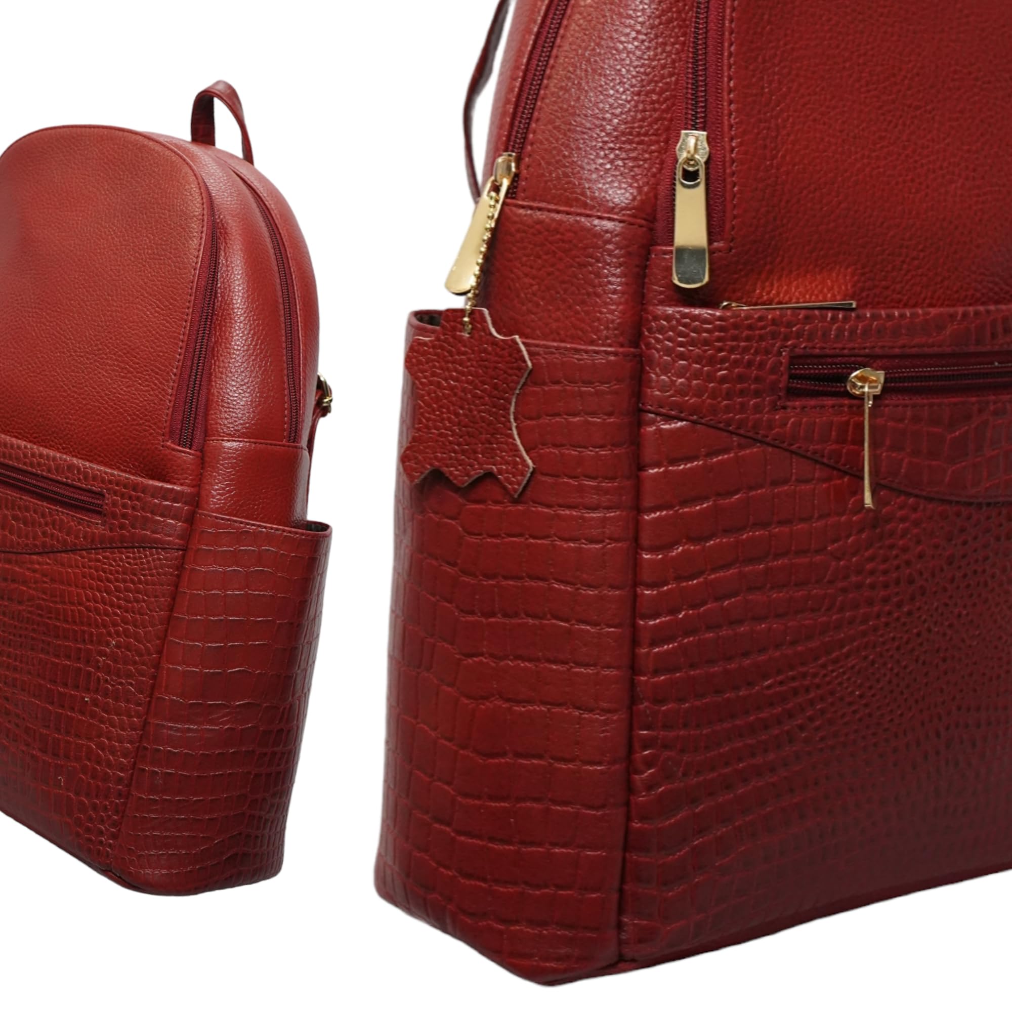 RICHSIGN 14 Inch Leather Laptop Backpack for Women - Stylish Office Work Bag, Travel & Business Commuter Backpack - Premium Genuine Leather Computer Bag for Professionals