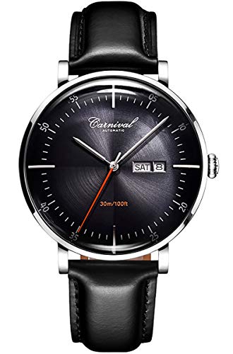Silver case with Black dial