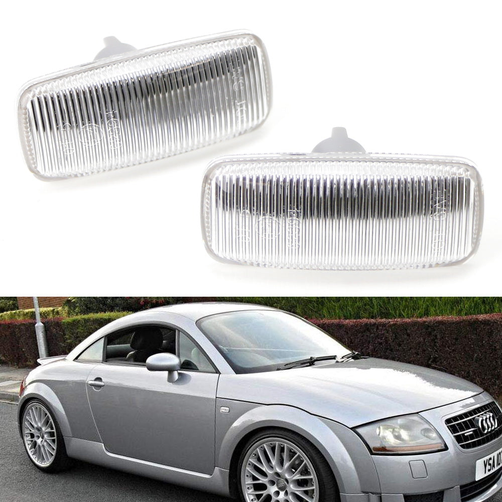 Clear Lens Front Fender Signal Side Marker Lamp Housing Assembly for Audi A4 A6 - Replacement Turn Signal Light for Improved Visibility & Safety - Perfect for Night Driving & Custom Car Modifications