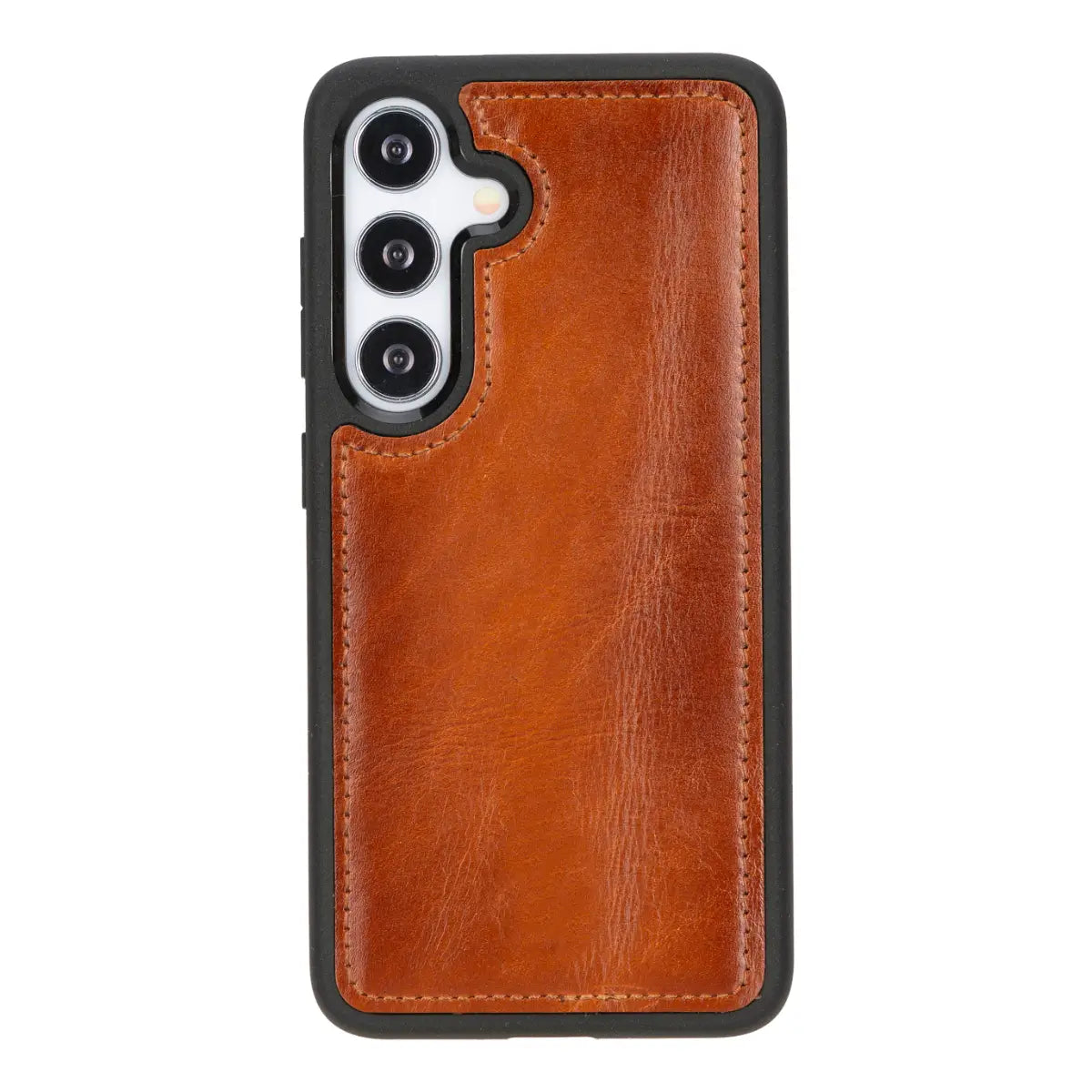 Premium Burnished Tan Magnetic Leather Wallet Case for Samsung Galaxy S25 - Slim Protective Cover with Card Slots | Perfect for Business, Travel & Everyday Use