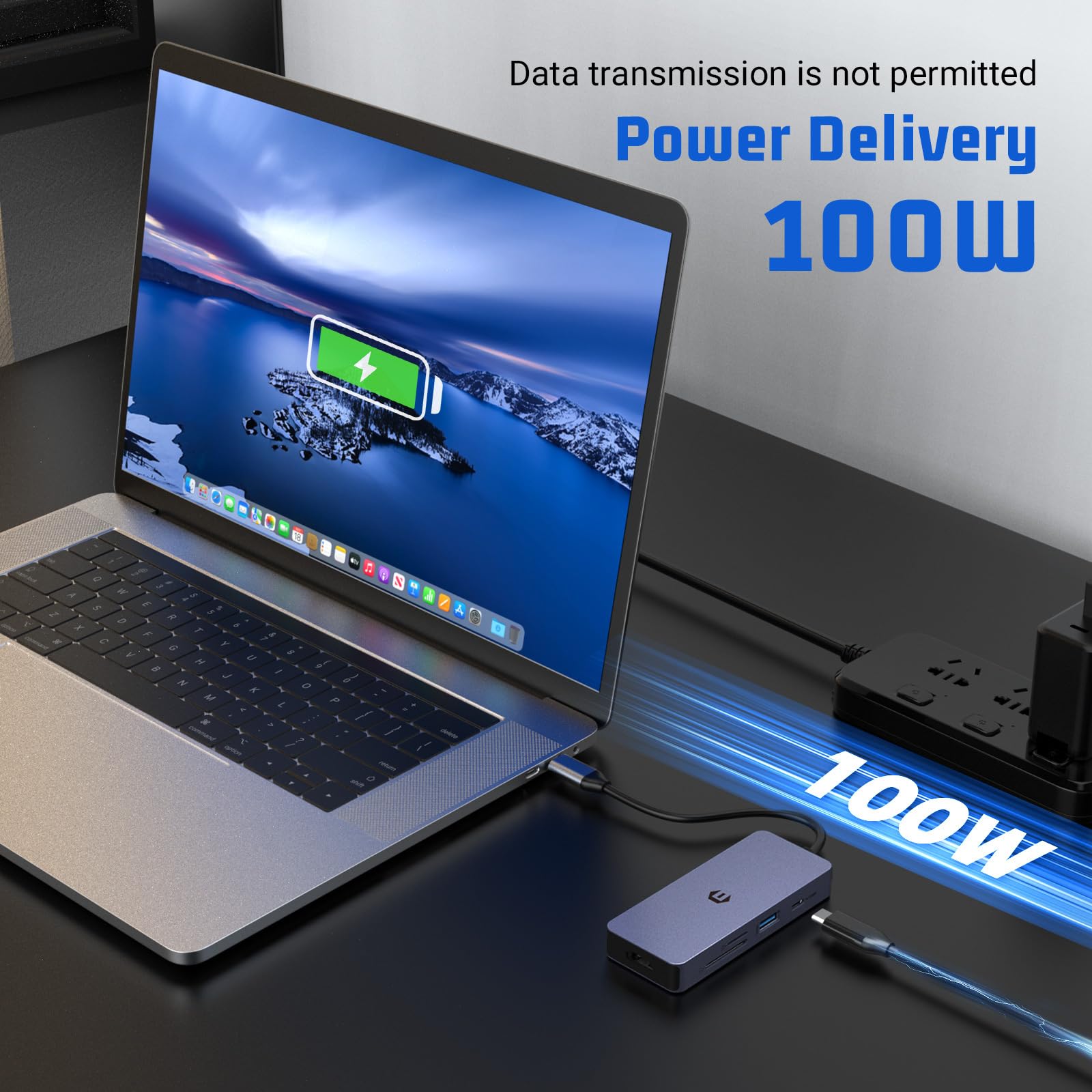 7-in-1 USB C Hub with HDMI, 100W PD Charging, 3 USB 3.0 Ports, SD/TF Card Reader - Multi-Port Adapter for MacBook, Dell, HP & More - Perfect for Home Office, Travel & Video Conferencing