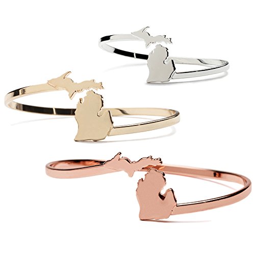 Set of 3 Michigan Bangle-Silver, Gold, Copper Plated
