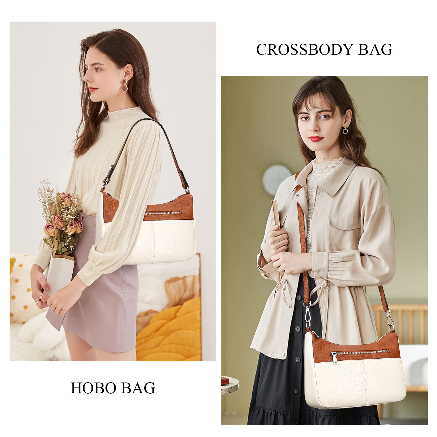 Premium Soft Leather Crossbody Handbag for Women - Multi-Pocket Shoulder Bag & Messenger Purse - Stylish & Durable for Work, Travel & Everyday Use