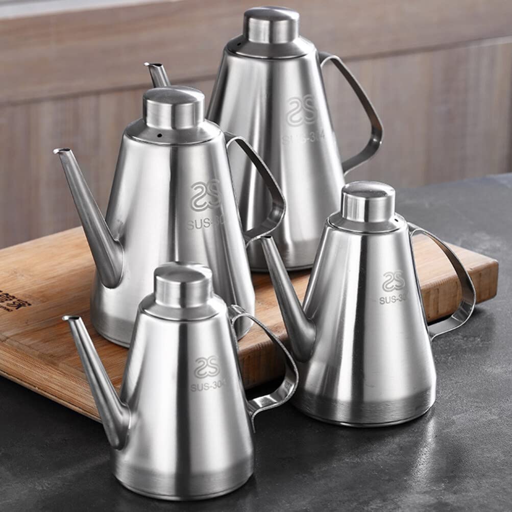 Premium Stainless Steel Oil Dispenser Bottle - 1000ML Olive Oil & Vinegar Cruet with Drip-Free Spout - Perfect for Kitchen, Restaurants & Salad Dressing
