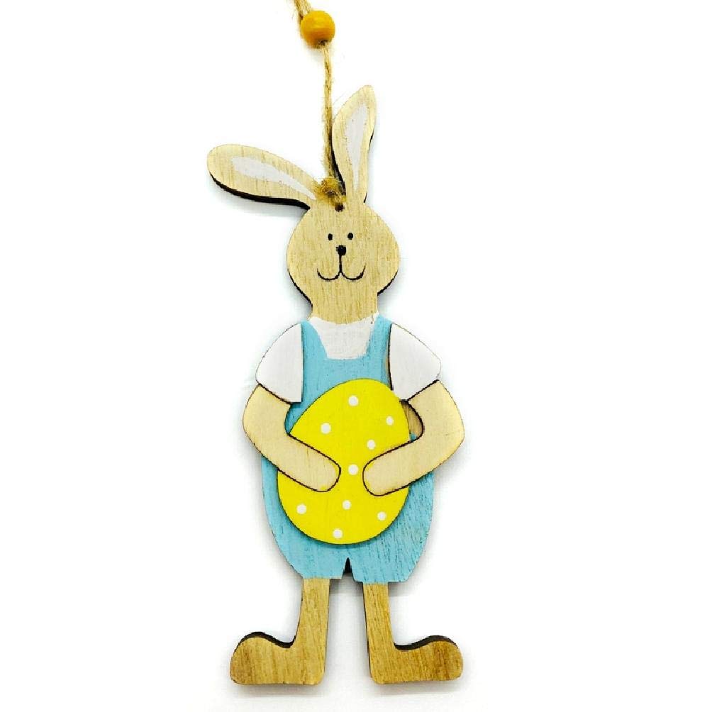 Handmade Wooden Bunny Wall Hanging Decor - Easter Rabbit Pendant Ornament for DIY Home Party Decorations | Perfect for Easter Celebrations, Spring Home Decor & Baby Nursery Wall Art