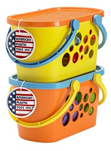 American Plastic Toys Beach Basket Set for Kids - Sand Play, Beach Party & Outdoor Fun - Durable & Colorful Summer Toys