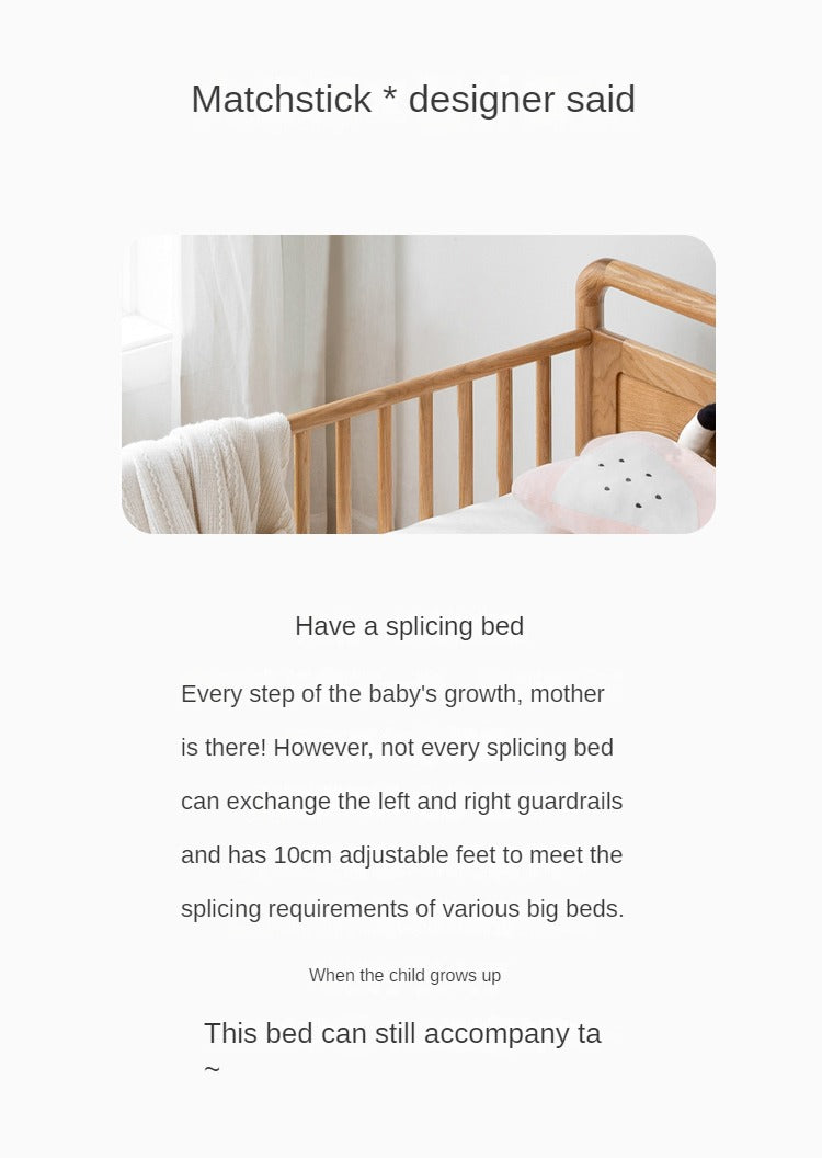 Premium Oak Solid Wood Toddler Bed - Convertible, Multi-Functional Kids Bed with Safety Rails | Perfect for Nursery, Daycare & Small Bedrooms